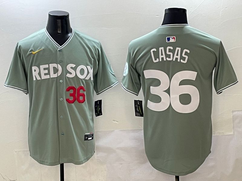 Men Boston Red Sox #36 Casas Green Joint Name Nike 2025 MLB Jersey style 3